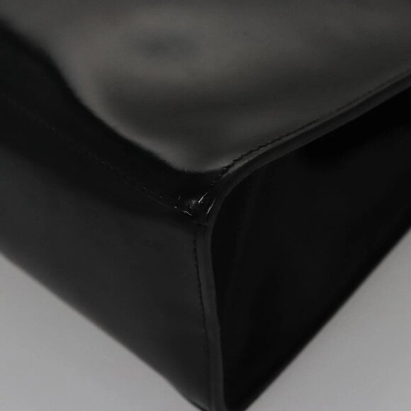 Salvatore Ferragamo Hand Bag Enamel Black Auth 107226 - Picture 4 of 16